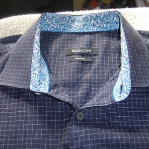 Bugatchi Men's XL Button Up Shirt, Black